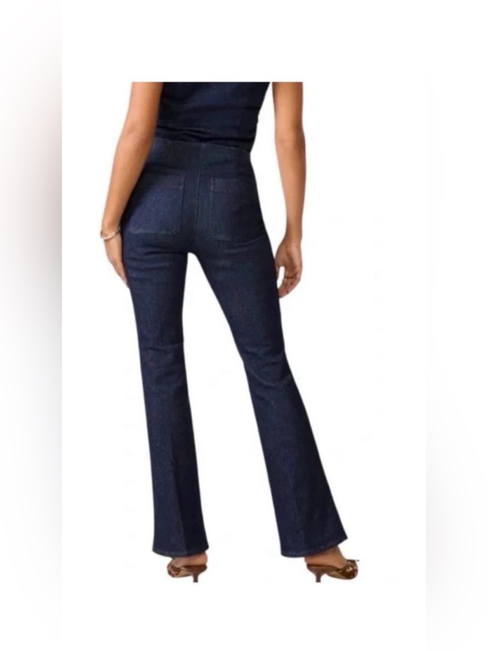 Spanx Demi Boot Cut High Rise Tummy Control Jean Blue Raw Indigo Wash Size L NWT - Picture 4 of 6